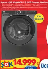 HOOVER HWP 49AMBCR/1-S 9 KG ÇAMAŞIR MAKİNESİ